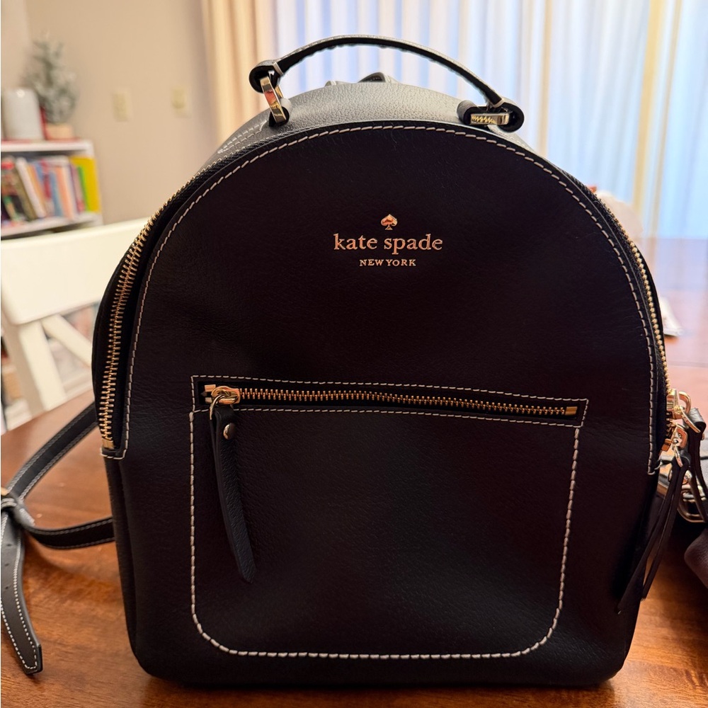 Kate Spade Black Leather Backpack